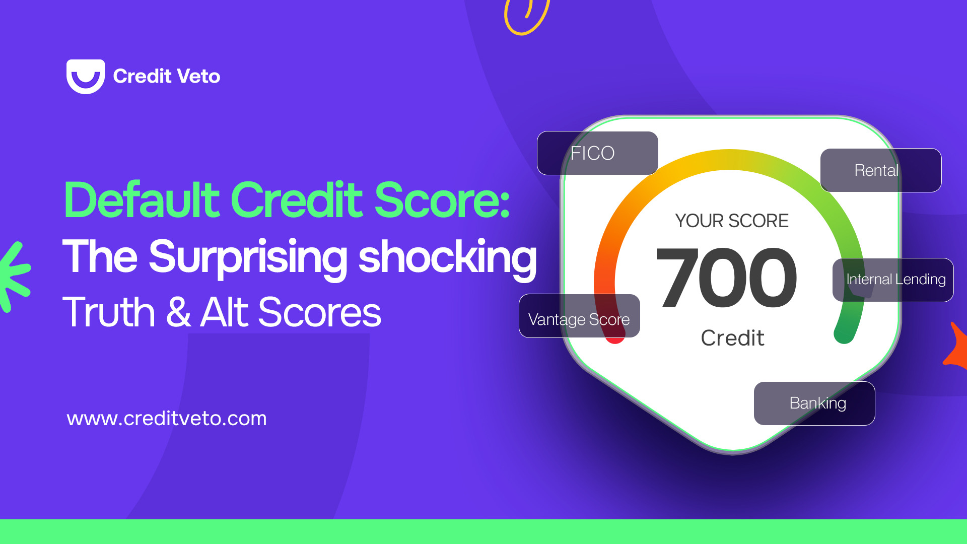 Digital illustration of a 700 default credit score on a chart