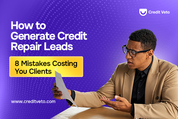 A man looking looking at a paper with a disappointed look wondering why he didn' generate credit repair leads