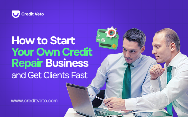 Two men looking at a PC and searching out "how to start your own credit repair business and get clients fast"