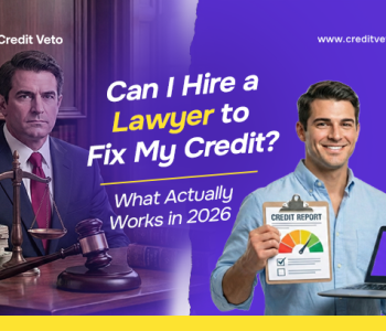 Image of a split screen reflecting a sad lawyer and successful credit repair agent. Illustrating if it's right to hire a lawyer to fix my credit