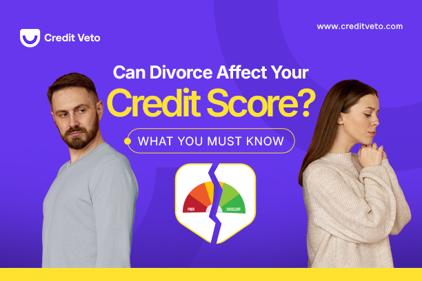 A divorced couple backing each other and wondering "can divorce affect your credit score?"