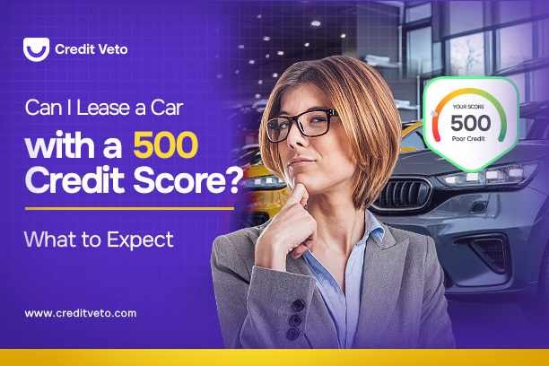 Image of a corporately dressed lady wondering if she can Can I Lease a Car with a 500 Credit Score?"