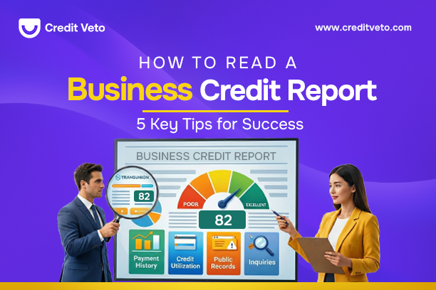 A man and a lady looking at a business credit score chart and wondering how to read a business credit report