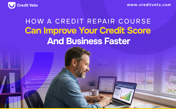 A man going through a credit repair course on his PC