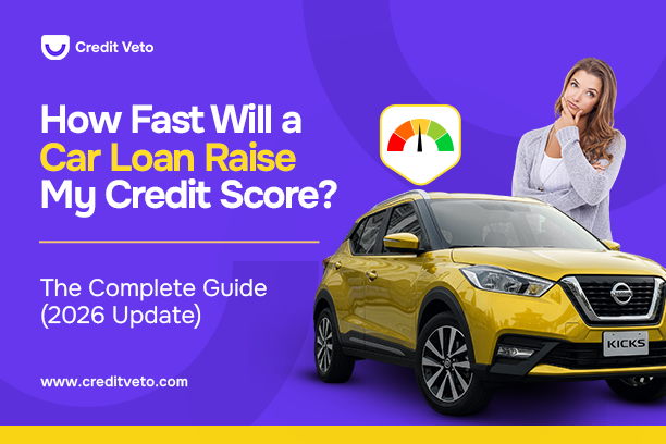 A lady stirring at a car and wondering "How Fast Will a Car Loan Raise My Credit Score?"
