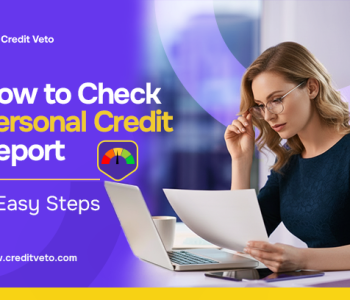 A lady with hand adjusting her eye glasses while trying out how to check personal credit report