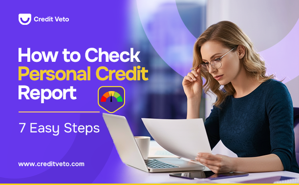 A lady with hand adjusting her eye glasses while trying out how to check personal credit report