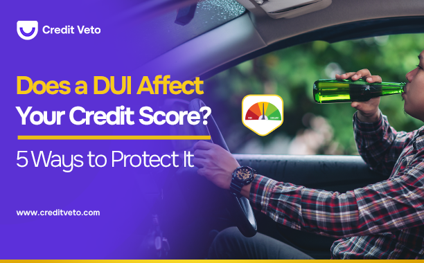 Image of a man drinking alcohol while driving illustrating how Does a DUI Affect Your Credit Score