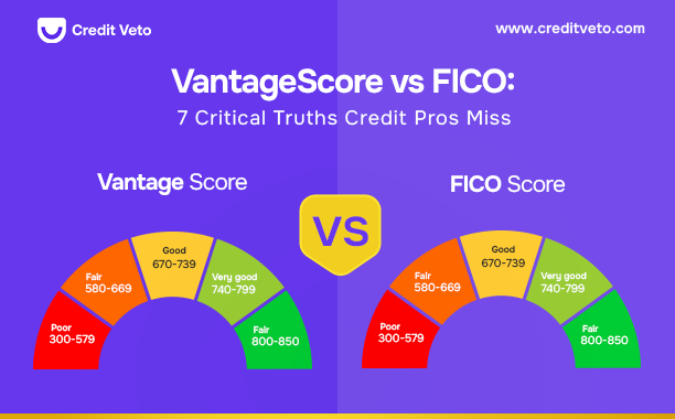 Graphical illustration of vantage score vs fico