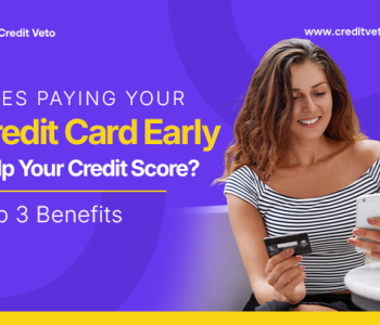 Woman holding her credit card and wondering to herself "Does Paying Your Credit Card Early Help Your Credit Score?"